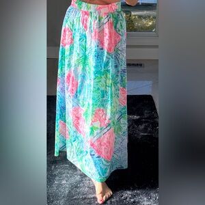 Lilly Pulitzer Holy Grail Unicorn Bobbi maxi skirt Multi Bohemian Queen 2